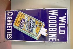 Vintage Wild Woodbine Cigarettes Pictorial Enamel Sign 