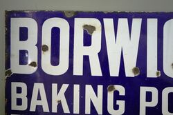 Antique Borwickand39s Baking Powder Enamel Advertising Sign 
