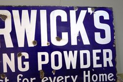 Antique Borwickand39s Baking Powder Enamel Advertising Sign 