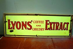 Vintage Lyons Coffee and Chicory Extract Enamel Adv Sign 