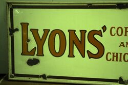 Vintage Lyons Coffee and Chicory Extract Enamel Adv Sign 