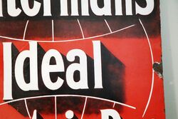 Vintage Watermanand39s Ideal Fountain Pen Enamel Adv Sign 
