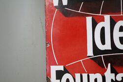 Vintage Watermanand39s Ideal Fountain Pen Enamel Adv Sign 