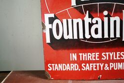 Vintage Watermanand39s Ideal Fountain Pen Enamel Adv Sign 
