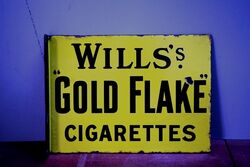Vintage Willand39s Gold Flake Cigarettes Double Sided Enamel Sign 