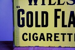 Vintage Willand39s Gold Flake Cigarettes Double Sided Enamel Sign 