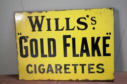 Vintage Willand39s Gold Flake Cigarettes Double Sided Enamel Sign 