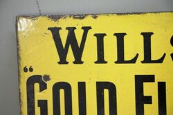 Vintage Willand39s Gold Flake Cigarettes Double Sided Enamel Sign 