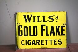 Vintage Willand39s Gold Flake Cigarettes Double Sided Enamel Sign 