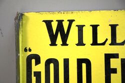 Vintage Willand39s Gold Flake Cigarettes Double Sided Enamel Sign 