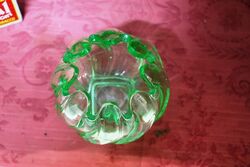 Vintage Uranium Glass Bowl Multi Fingers Design 