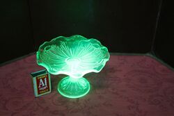 Lovely Small Vintage Uranium Glass Comport 