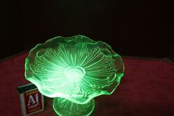 Lovely Small Vintage Uranium Glass Comport 