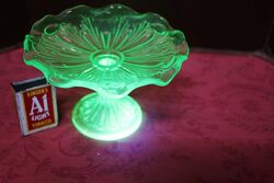 Lovely Small Vintage Uranium Glass Comport 