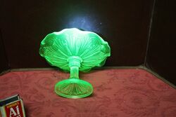 Lovely Small Vintage Uranium Glass Comport 