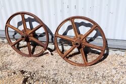 Antique Garden Jewellery Pair of Sunshine Cast Wheels