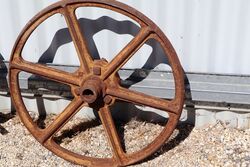 Antique Garden Jewellery Pair of Sunshine Cast Wheels