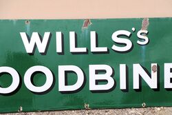 Vintage Willsand39s Woodbines Strip Enamel Advertising Sign