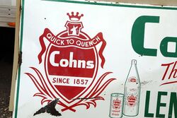 Vintage Cohns The Popular Lemonade Pictorial Enamel Sign 