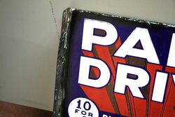 Art Deco Park Drive Double Post Mount Enamel Sign 