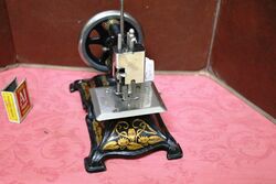 Antique C19th German Miniature Cast Iron Sewing Machine 