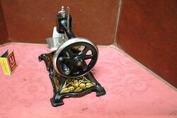 Antique C19th German Miniature Cast Iron Sewing Machine 