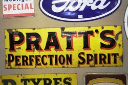 1920and39s Prattand39s Perfection Spirit Enamel Advertising Sign 