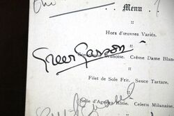 1936 Gallery First Nighters Club Signed Menu Lawrence Olivier 