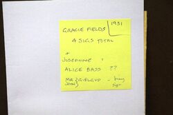 1931 Gallery First Nighters Club Signed Menu  Gracie Fields   