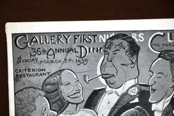 1939 Gallery First Nighters Club Signed Menu Rex Harrison 