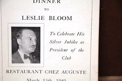 1949 Gallery First Nighters Club Signed Menu Leslie Bloom 