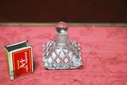 Early C20th Dia Cut Glass Scent Bottle and Stopper 