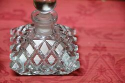 Early C20th Dia Cut Glass Scent Bottle and Stopper 