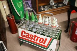 Original Castrol Screen Printed 12 Bottle Motor Oil Rack 