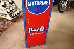 Vintage Priceand39s Motorine Motor Oil 4gal Drum Storage Cabinet 