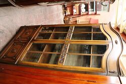 Antique C20th Carved Oak 2 Door Bookcase 