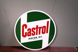 Vintage Castrol L Round Screen Printed Tin Sign
