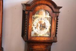Vintage Oak Westminster Chime Grandmother Clock 