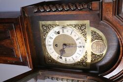 Vintage Oak Westminster Chime Grandmother Clock 