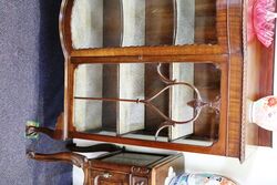 Vintage Bow Front Walnut 2 Door Display Cabinet 