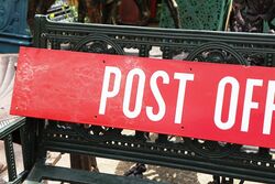 Vintage Post Office Bundella Enamel Sign 
