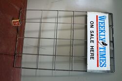 Classic Weekly Times Wire Newspaper Display Rack 
