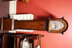Vintage Mahogany Arched Dial Grandmother Clock 