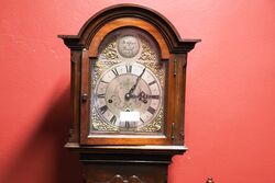Vintage Mahogany Arched Dial Grandmother Clock 