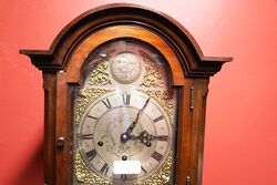 Vintage Mahogany Arched Dial Grandmother Clock 