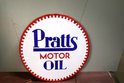 Dec 1929 Pratts Motor Oil Double Sided Enamel Sign 