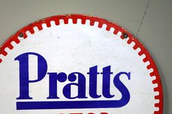 Dec 1929 Pratts Motor Oil Double Sided Enamel Sign 