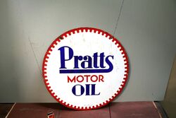 Dec 1929 Pratts Motor Oil Double Sided Enamel Sign 