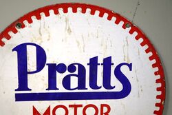 Dec 1929 Pratts Motor Oil Double Sided Enamel Sign 