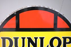 Vintage Dunlop Stock Round Enamel Advertising Sign 